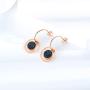 Taoqiao Stainless Steel Dangle Drop Earrings for Women Simple Blue Crystal Geometry Ball Stud Earring Cute Flower Girl Personalized Fashion Jewelry