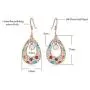 Gold Plated Multicolor Shiny Cubic Zircon Dangle Earrings Bohemia Rose Gold Waterdrop Bridal Drop Earrings filled Crystal for Women Girls Birthday Party Wedding Jewelry