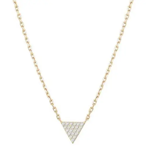 PAVOI 14K Gold Plated Bar and Delta Pendant | Layered Necklaces | Gold Necklaces for Women | 18'' Length with a 2'' Extension