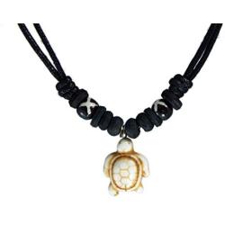 Nove Jewelry Leather 2 Pcs Sea Turtle Bead Necklace Handmade Hawaiian Style Beach for Boy Men Unisex