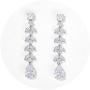 SWEETV Crystal Wedding Bridal Earrings for Brides Bridesmaid, Long Teardrop Chandelier Dangle Earrings for Women Prom