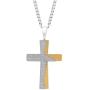 Jewelry Nation Mens Stainless Steel IP Tablet Lords Prayer Cross Pendant Necklace with Chain, 24''
