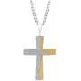 Jewelry Nation Mens Stainless Steel IP Tablet Lords Prayer Cross Pendant Necklace with Chain, 24''