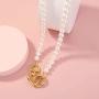 Eseres Pearl Necklace for Women with Heart Knot Pendant Girls Gift