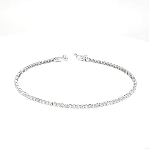 IGI Certified Lab Grown Diamond Bracelet 14K Gold 1 carat-10 carat Lab Created Diamond Tennis Bracelet For Women (1 carat-10 CTTW, HI -SI1-SI2 Quality Jewelry For Women)