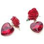 NORTHSTAR PEARLS AND JEWELRY: Red Color Rose and Heart Earrings, drop Hang Dangle Earrings.