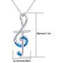 Musical Necklace S925 Sterling Silver Music Note Pendant Necklace Music Clef Jewelry Gifts for Women Daughter Wife Birthday