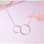 Niece Gifts from Aunt Girls Necklace 2 Circles Infinity Pendant 925 Sterling Silver Teen Girls Simple Infinite Jewelry for Women Girls Gift for Little Girls
