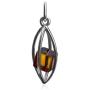 Ian and Valeri Co. Amber Sterling Silver Millennium Collection Cage Pendant Necklace Chain 18''