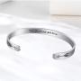 DOZZIOR Inspirational Bracelets Cuff for Women Girls Encouragement Bangle Gifts for Friend with Box & Exquisite Card(Stainless Steel)