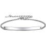 ChicSilver Customized Bar Bracelet 925 Sterling Silver Personalized Engraved Initial Name Link Bracelet Delicate Friendship Bracelet Minimalist Jewelry Birthday Gift