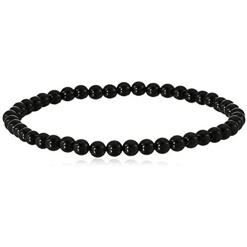 Smooth Round 4mm Black Onyx Stretch Bracelets in Various Sizes (6, 6.5, 7, 7.5, 8 Inches) Smooth Round 4mm Black Onyx Stretch Bracelets in Various Sizes (6, 6.5, 7, 7.5, 8 Inches)