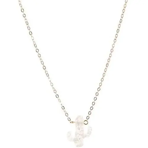YINLIN Danity Tiny White Opal Cactus Jewelry Plant Cactus Pendant Necklace Gift for Friendship