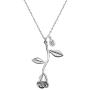 MignonandMignon Silver Plated Rose Pendant Necklace Initial Necklace Bridesmaid Jewelry