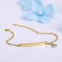YeGieonr Smile Engraved Synthetic Birthstone Bracelets for Women,Dainty Gold Bracelet with AAA Cubic Zirconia,Personalized Bracelet Gift