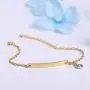 YeGieonr Smile Engraved Synthetic Birthstone Bracelets for Women,Dainty Gold Bracelet with AAA Cubic Zirconia,Personalized Bracelet Gift