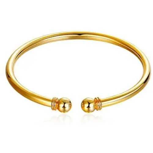 ChicSilver 925 Sterling Silver Bangle Bracelet, Fashion Simple Open Bangles Two Bead Cuff Jewelry for Women Girls ChicSilver 925 Sterling Silver Bangle Bracelet, Fashion Simple Open Bangles Two Bead Cuff Jewelry for Women Girls