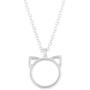 Aineecy Cute Cat Kitty Ear Necklace Geometric Hollow Circle Cat Pendant Necklace Choker Clavlcle Chain Necklace for Women Girls Jewelry