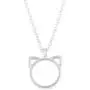 Aineecy Cute Cat Kitty Ear Necklace Geometric Hollow Circle Cat Pendant Necklace Choker Clavlcle Chain Necklace for Women Girls Jewelry