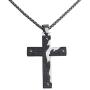 epiphaneia Mens Fear Not Isaiah 41v10 Stainless Steel Cross Necklace Black & Silver - Mens Jewelry Cross Necklaces Christian Religious Gifts Christians Gift for Men - Birthday for Dad, Fathers Day