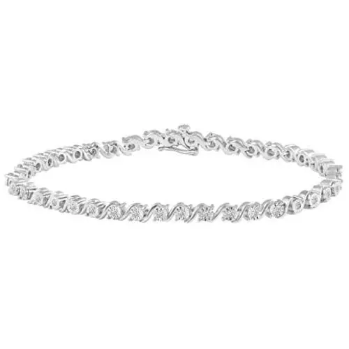 Fifth and Fine 1/3 Carat tw Natural Diamond Tennis Bracelet in 925 Sterling Silver