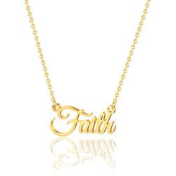 MONOOC Custom Name Necklace Personalized, 14K Gold Plated Personalized Name Necklace Gold Rose Gold Silver Color Stainless Steel Name Plate Necklace for Women Girls Men, Customized Name Word Necklace