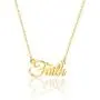MONOOC Custom Name Necklace Personalized, 14K Gold Plated Personalized Name Necklace Gold Rose Gold Silver Color Stainless Steel Name Plate Necklace for Women Girls Men, Customized Name Word Necklace