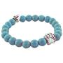 Paw Print Bracelet - Turquoise - Dog Puppy Cat Animal Paw Bracelet - Engraved Heart and Paw Charm - Stretch Bracelet - Jewelry Gift for Women Girls Kids