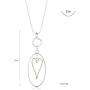 welbijoux Necklaces for Women Heart Pendant Long Sweater Layered Y Statement Lariat Silver Rose Gold Chain Necklace with Gifts Box