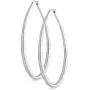 Highstreet Sterling Silver plated oval large hoop earrings for women | easy to wear and Hypoallergenic| silver or gold plated you choose | click top
