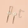 4Pcs Ear Cuffs Crawler Hook Earrings Ear Wrap Crawler Earrings Rainbow Colorful Crystal Stud Earring for Girls Womans Jewelry Decoration Gift