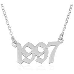 Beleco Jewelry Personalized Birth Year Number Necklace, Anniversary Or Birthday Date Necklace, Any Number Necklace 15 Font Styles, Customized Date Necklace, Perfect Gift For Her, Jewelry For Women, Girlfriend And Wife, Birthday Present