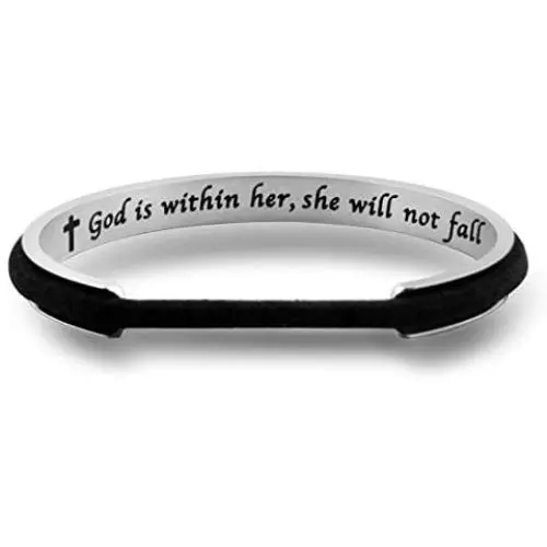 Hair Tie Bracelet Psalm 46:5 God Is Within Her She Will Not Fall Cuff Bracelet Christian Jewelry Bible Verse Bracelet Hair Tie Bracelet Psalm 46:5 God Is Within Her She Will Not Fall Cuff Bracelet Christian Jewelry Bible Verse Bracelet