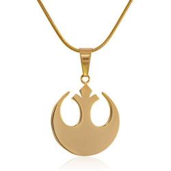 Star Wars Jewelry Unisex Rebel Alliance Stainless Steel Gold IP Small Chain Pendant Necklace (SALES1SWMD)