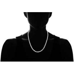 NYC Sterling Women 4MM Round Prong Cubic Zirconia Tennis Necklace