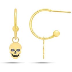 Nicole Miller Fine Jewelry Whimsical Collection 14k Yellow Gold Skull Earrings