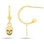 Nicole Miller Fine Jewelry Whimsical Collection 14k Yellow Gold Skull Earrings