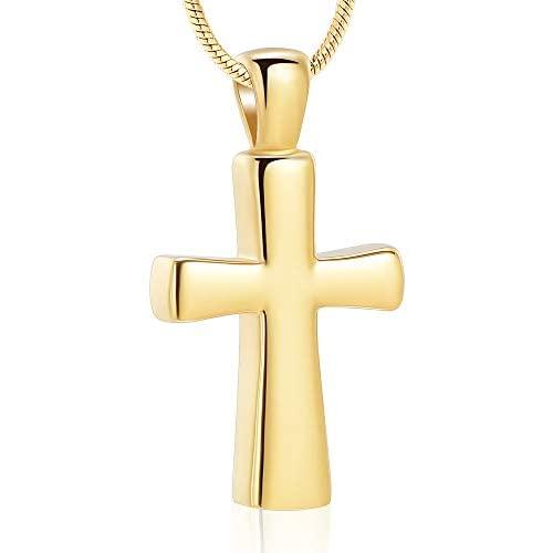 zeqingjw Cross Urn Necklaces Cremation Jewelry for Ashes Pendants Stainless Steel Memorial Keepsake Ash Jewelry