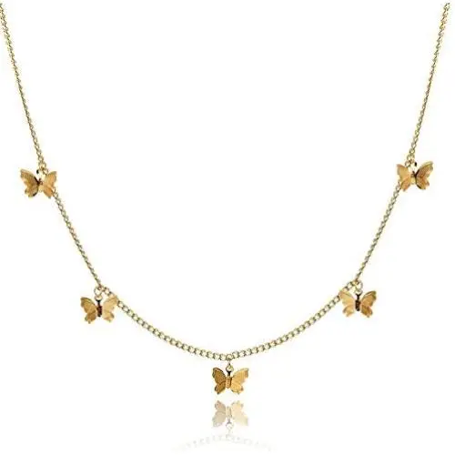IFKM Butterfly Choker Necklace for Women, 14K Gold Plated Layered Chain Dainty Cute Butterfly Choker Pendant Charm Jewelry Necklace for Girls IFKM Butterfly Choker Necklace for Women, 14K Gold Plated Layered Chain Dainty Cute Butterfly Choker Pendant Charm Jewelry Necklace for Girls