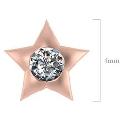 Adastra Jewelry 18k Rose Gold Over 925 Sterling Silver Teeth Charm Star