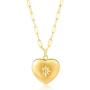 MVCOLEDY Jewelry 18 K Gold Plated Stainless Steel Heart of Gold Necklace, Handmande with North Star Zirconia Necklace Gift for Mom