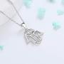 Besilver Jesus Star of David Cross Necklace 925 Sterling Silver Crystal Women Girl Hamsa Hand Evil Eye Christian Religious Necklace Amulet Jewelry Gift for Mom Dad