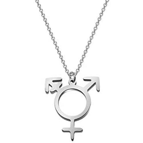 WUSUANED Transgender Symbol Necklace Transgender Pride Jewelry Male And Female Symbol Necklace Transgender gift