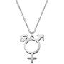 WUSUANED Transgender Symbol Necklace Transgender Pride Jewelry Male And Female Symbol Necklace Transgender gift