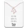 Happy Kisses Horse Necklace – Horse Gift for Horseback Riders – Cute Outline Pendant for Women & Girls - Sweet Message Card