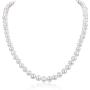 Natural A+ Quality Round White Cultured Freshwater Pearl Necklace Jewelry for Women Girls Anniversary Birthday Mother Christmas Gifts