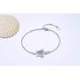 Blue Opal Sea Turtle Bracelet Sterling Silver Bracelets Jewelry For Women Gifts New Version 4 Level Adjustable Bracelet