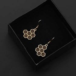 MAOFAED Bee Gift Honeycomb Jewelry Beehive Jewelry Bee Hive Jewelry Honeycomb Hive Hoop Earring