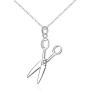 CHUYUN Trendy Silver Hair Scissor Dangle Pendant Necklace Scissors Jewelry Hairdresser Gift