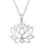 Open Lotus Flower Charm Necklace Pendant in 925 Sterling Silver Jewelry Open Lotus Flower Charm Necklace Pendant in 925 Sterling Silver Jewelry